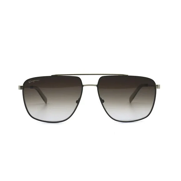 FERRAGAMO SF239S 758 GREEN/SILVER BROWN GRADIENT AVIATOR AUTHENTIC SUNGLASSES - Picture 2 of 10